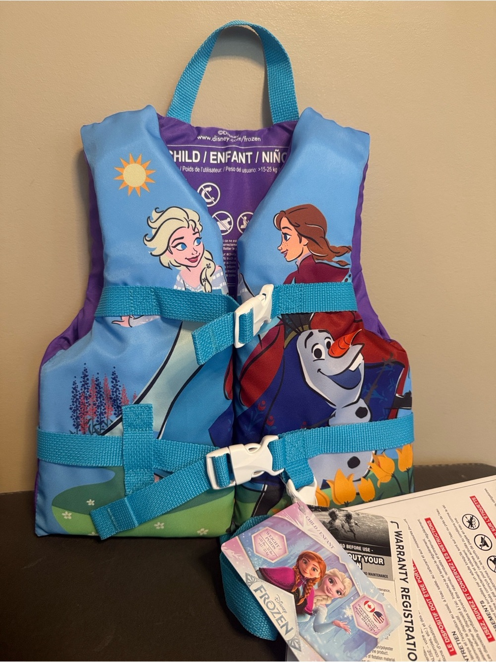 Kids Disney Frozen Life Jacket- Weight of 33-55lbs. Brand New